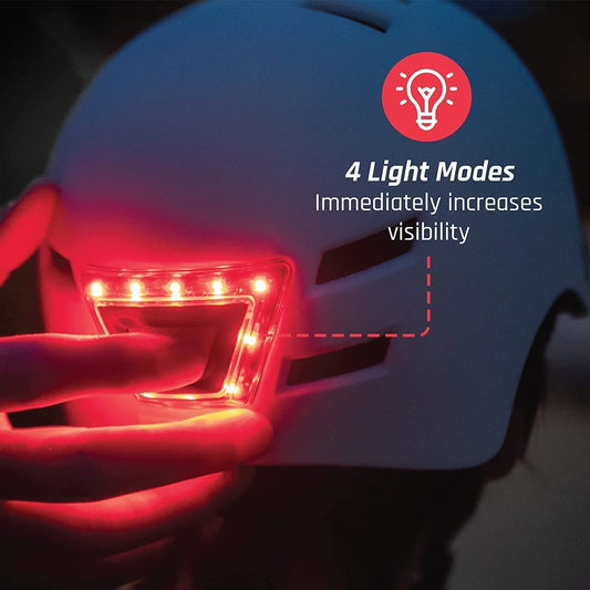 SCOOTISFACTION Casque intelligent avec lumière pour scooter électrique, vélo (blanc, taille S)