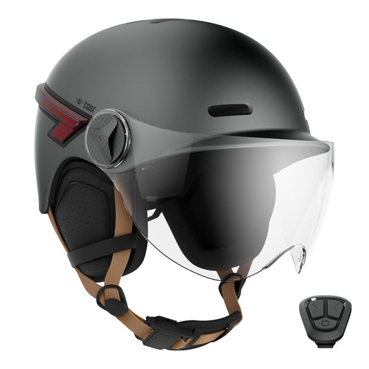 Casque vélo Casr Casque LED avec Visière pour Vélo & Trottinette Glow Anthracite Mat M