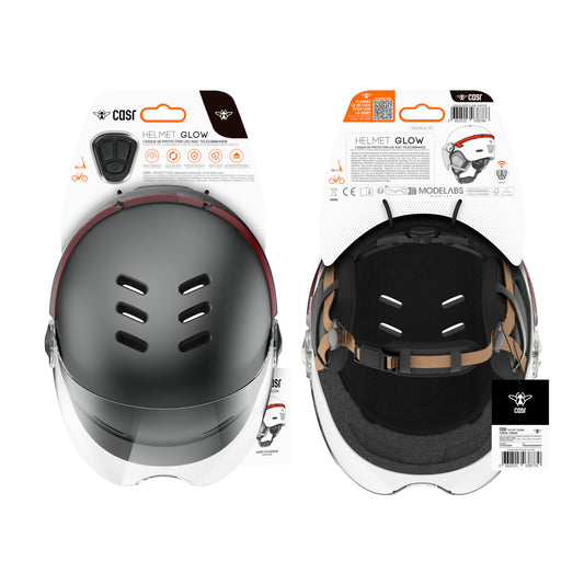 Casque vélo Casr Casque LED avec Visière pour Vélo & Trottinette Glow Anthracite Mat M